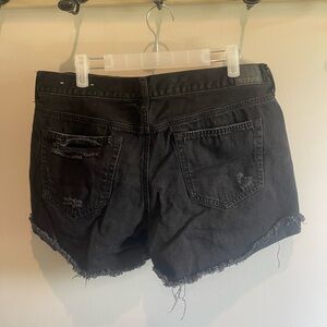 American Eagle Black Distressed Denim Shorts Size 12